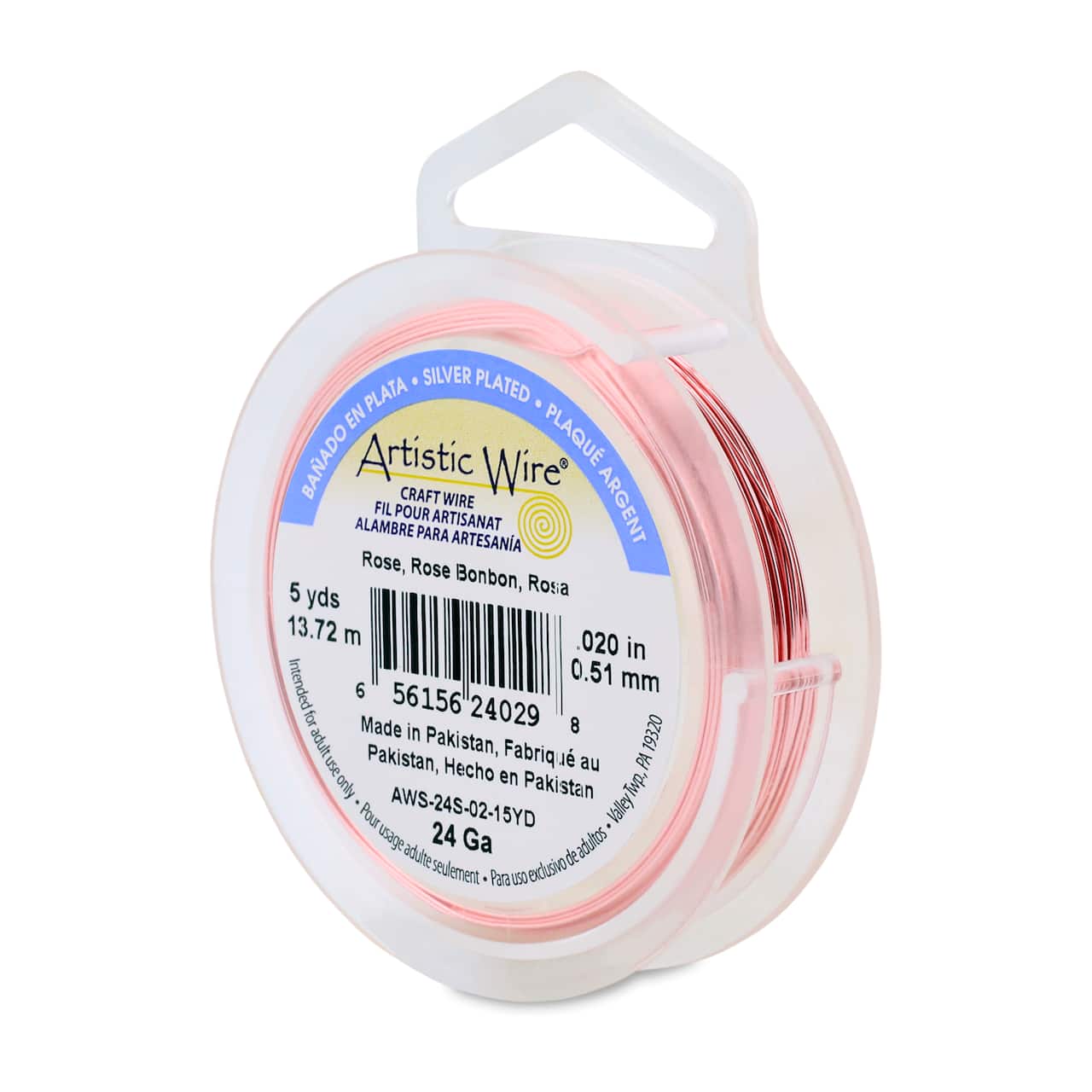 Artistic Wire® 24 Gauge Silver Plated Tarnish Resistant Colored Copper Craft Wire, 15yd.